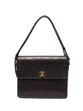 Chanel Shoulder Bag Gold Quilted Lambskin No 5
